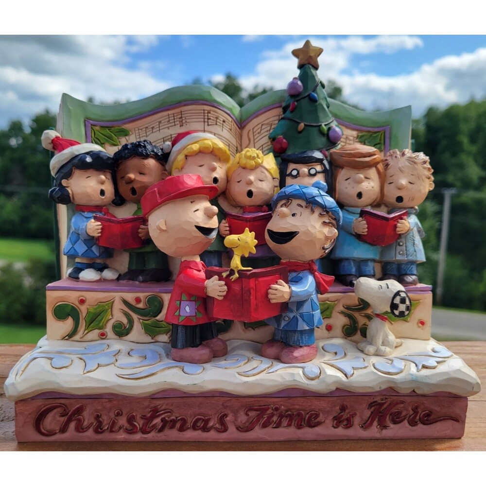 Jim Shore Peanuts Christmastime Storybook Figurine 600983 Caroling Enesco 2017
